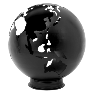 Earth Fire Globe, Fire Pit Bowl Black Painted Steel