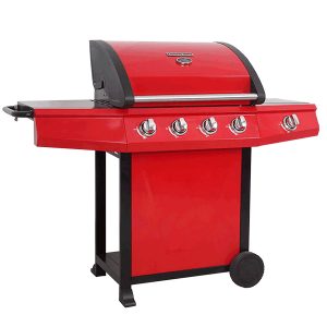 Grenda 4 Burner Red BBQ Complete With Side Burner