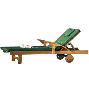 Garden Sun Lounger Complete With Cushion In Acacia Hardwood